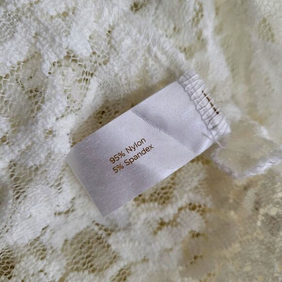 Decree Lace Top  Womens Junior XS Cream Peplum Pullover Feminine Soft Girl - Picture 6 of 11